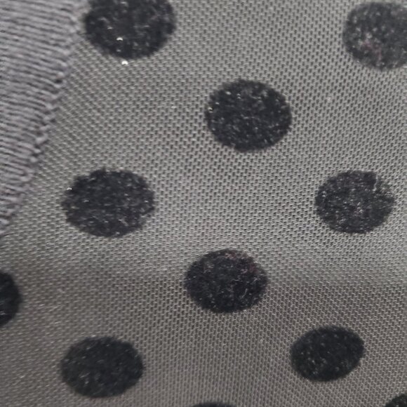 August Silk Black Sweater w/  sheer dotted sleeves and upper bodice. Size S A104 - Picture 5 of 5